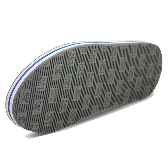 NWOT! hari mari Men's Lakes Flip Flops in Dark Gray & Neon Blue - Picture 8 of 14